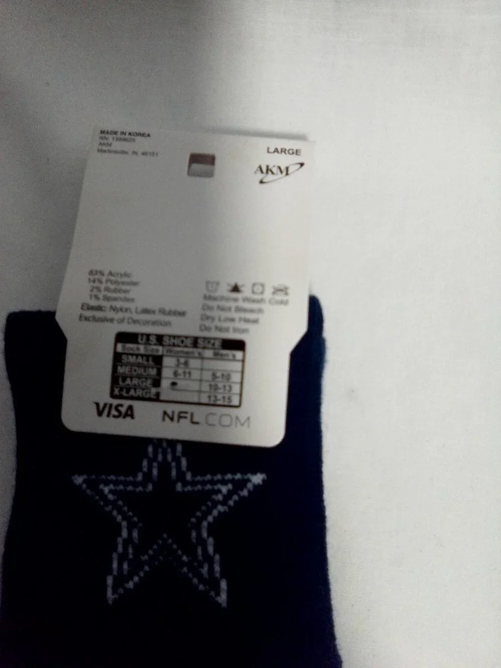 NFL Dallas Cowboys socks Large NWT